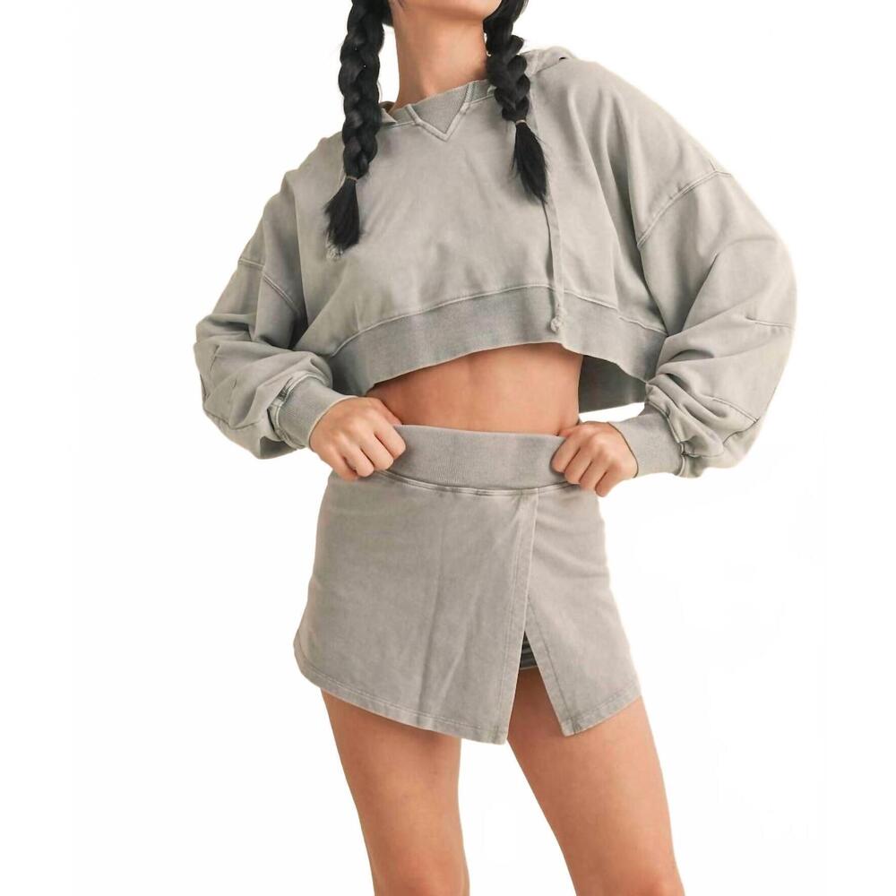 NEW KIMBERLY C women's mineral wash pullover hoodie in grey